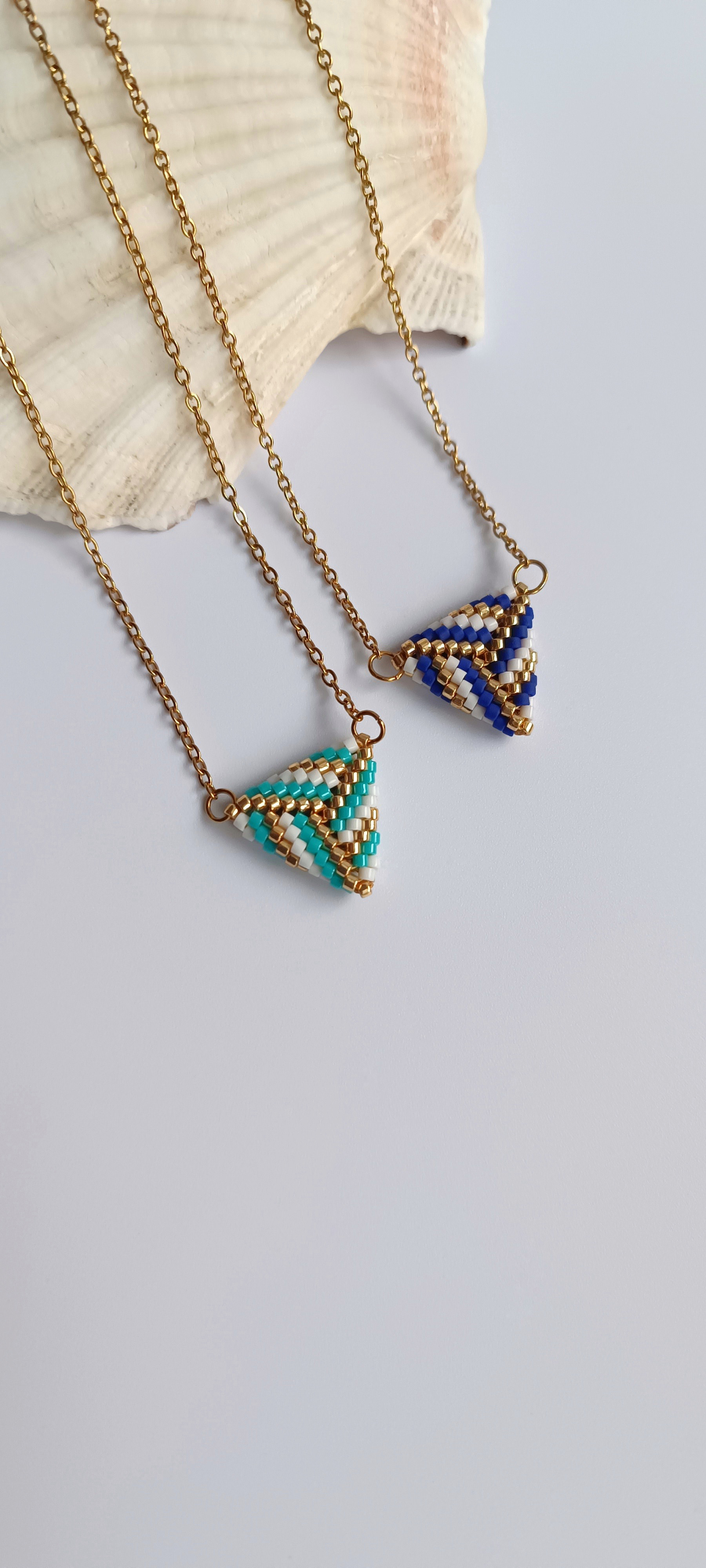 Πολύχρωμο Τρίγωνο Κολιέ Με Χάντρες Miyuki 