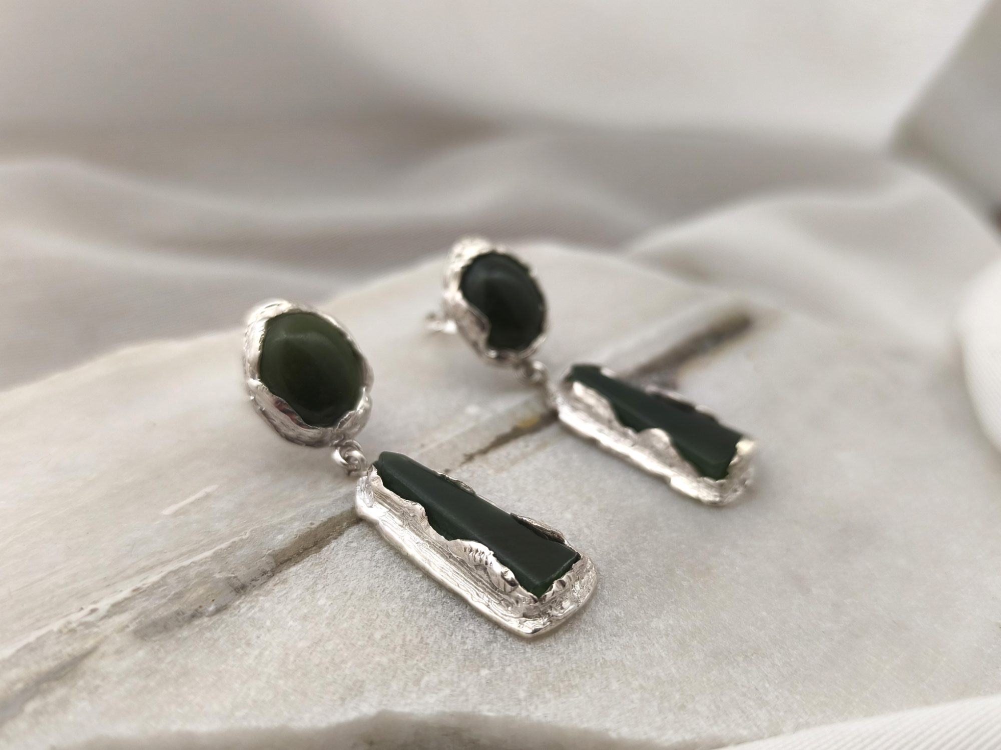 Nephrite earrings