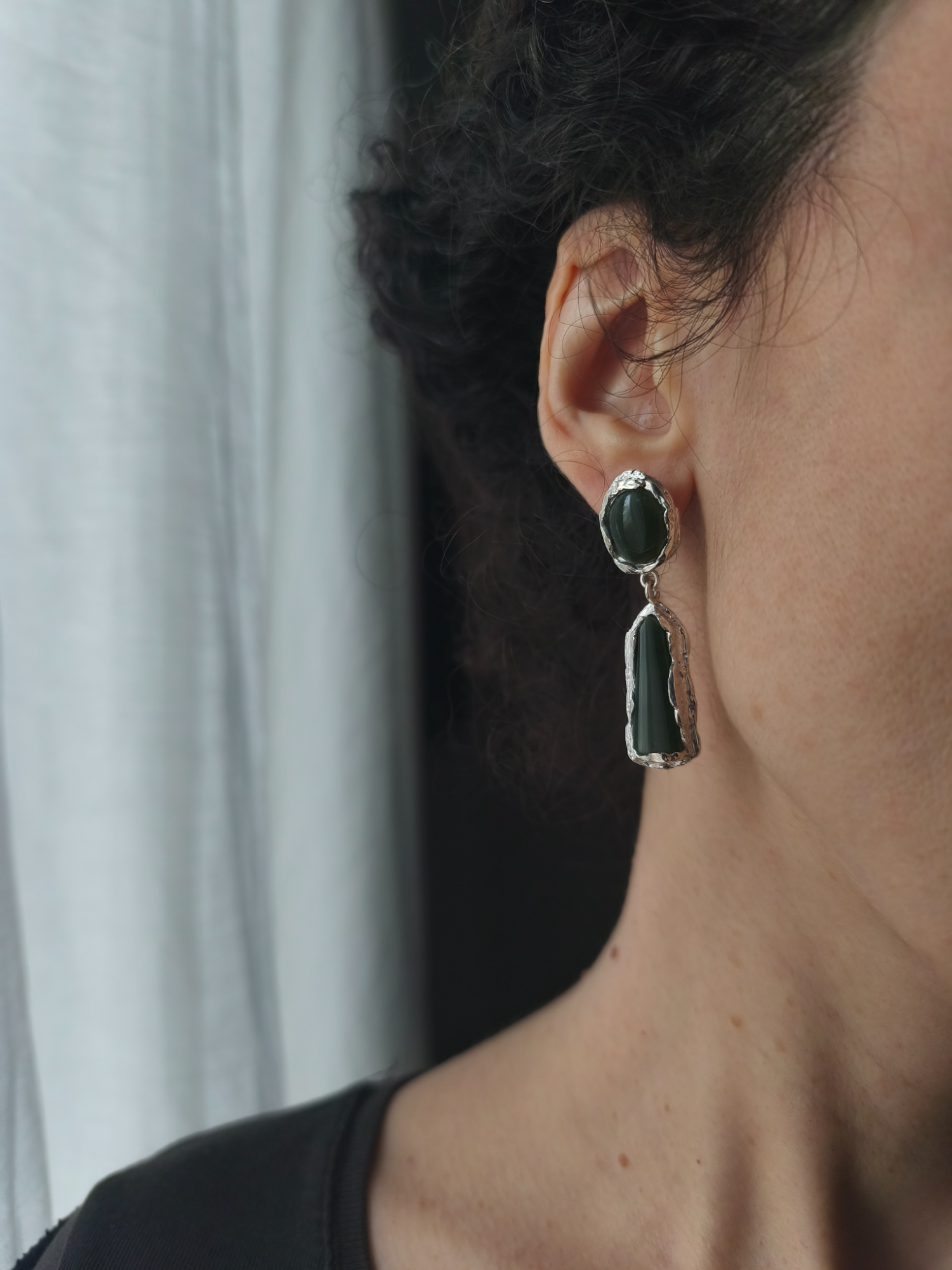 Nephrite earrings