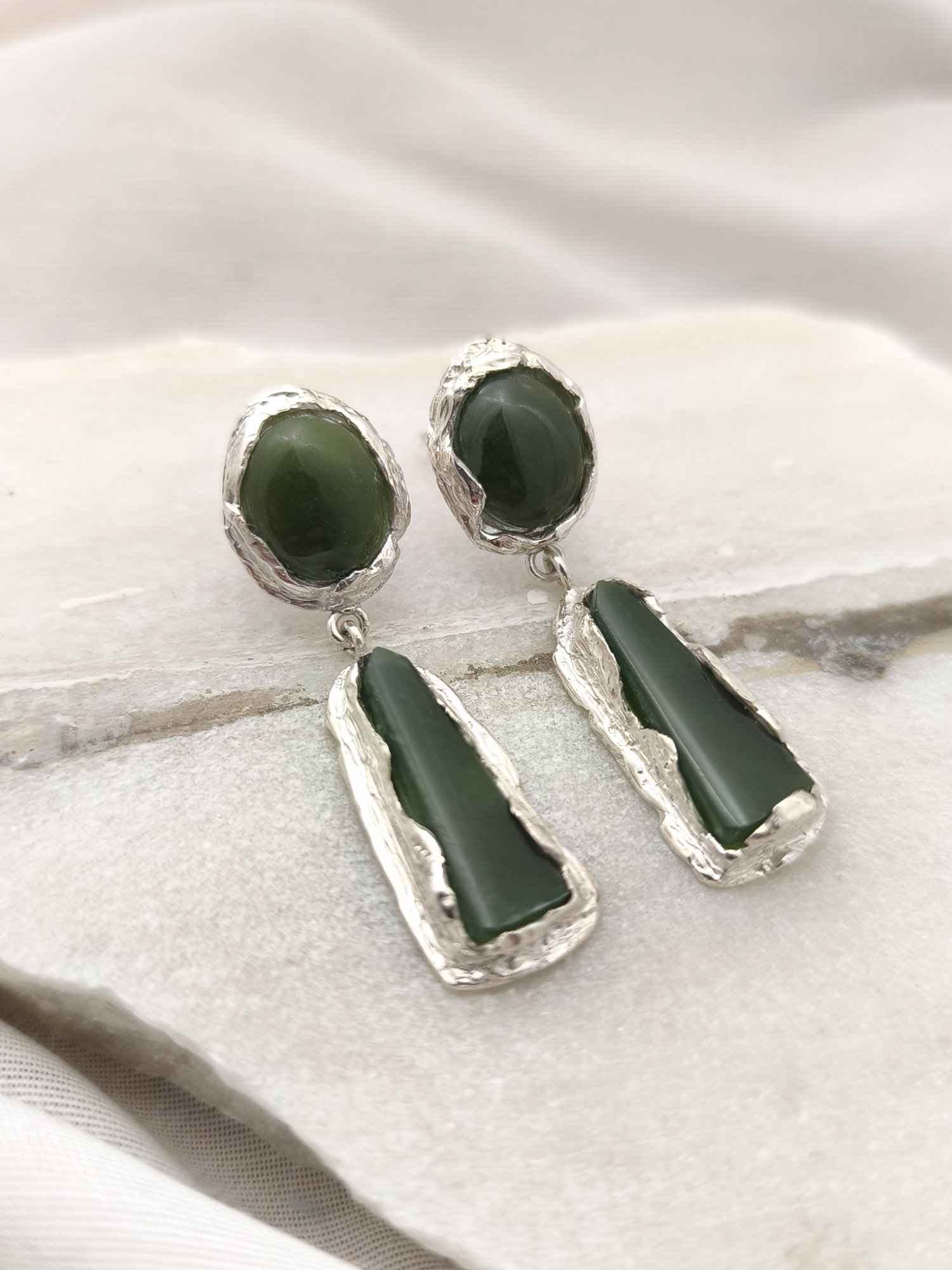 Nephrite earrings