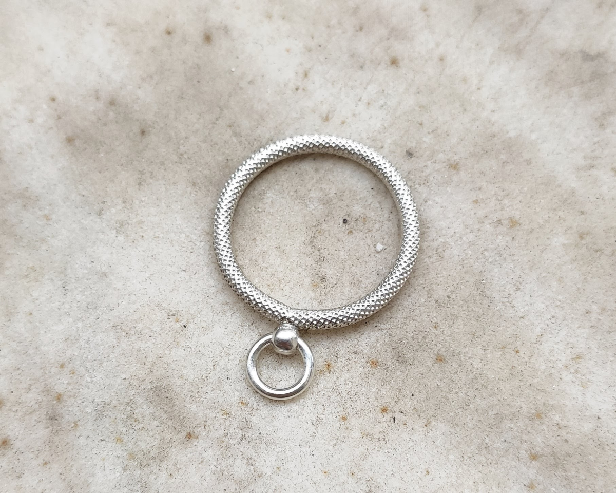 Silver o ring, delicate fidget ring, fetish and BDSM jewelry, stacking ring, birthday gift for boyfriend or girlfriend
