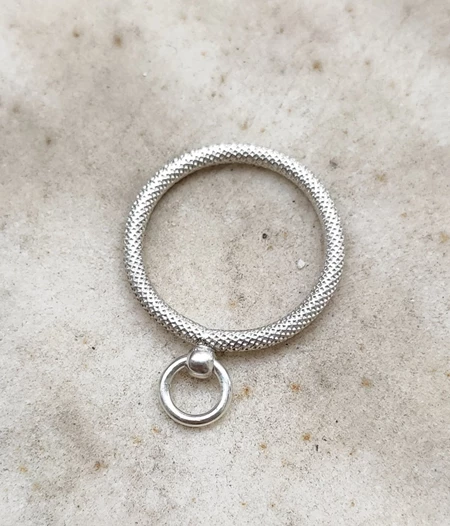 Silver o ring, delicate fidget ring, fetish and BDSM jewelry, stacking ring, birthday gift for boyfriend or girlfriend
