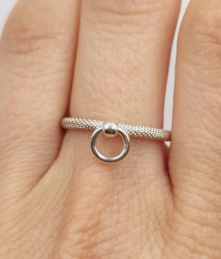 Silver o ring, delicate fidget ring, fetish and BDSM jewelry, stacking ring, birthday gift for boyfriend or girlfriend