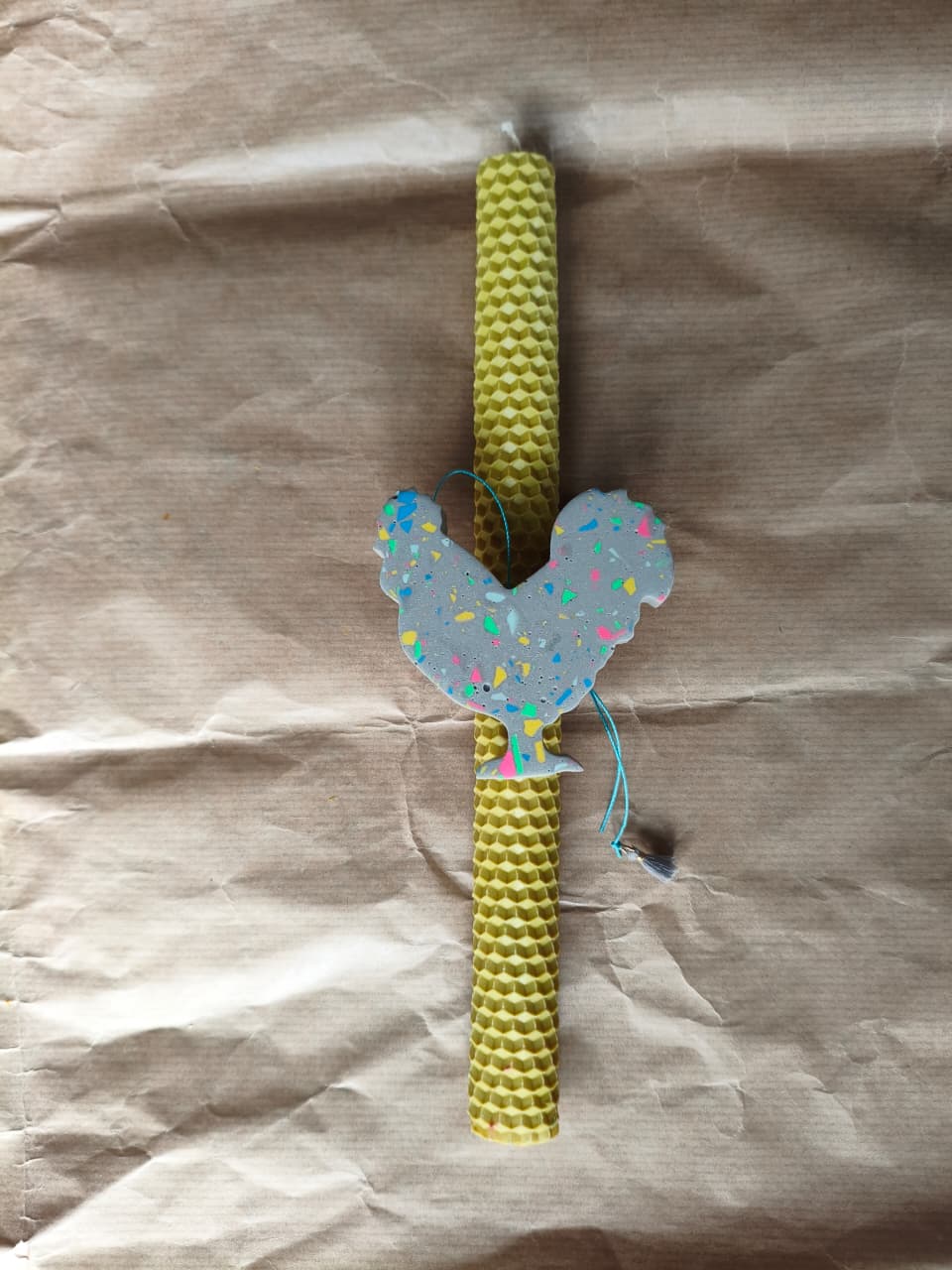 Πασχαλινή Λαμπάδα με Terrazzo Κοκκoράκι 