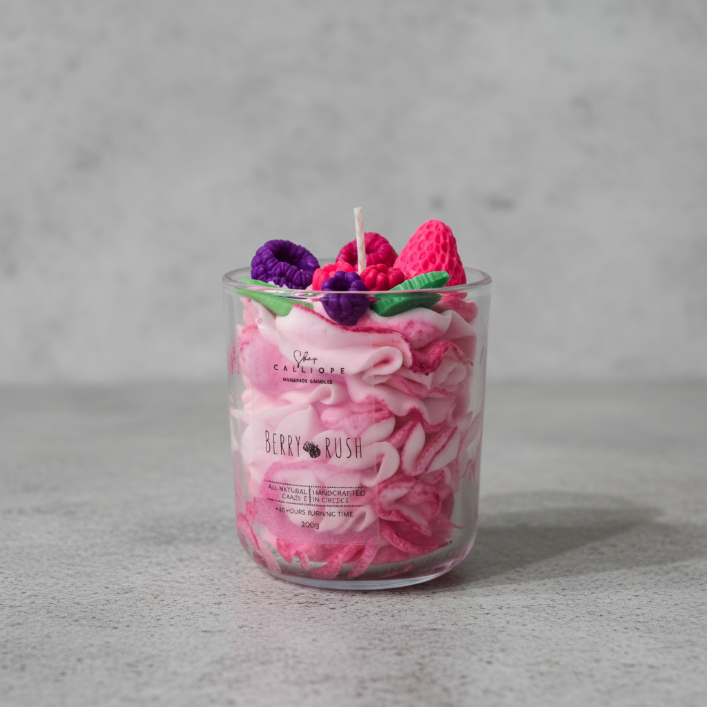 Αρωματικό Κερί “Berry Rush” – Ρόδι & Πατσουλί