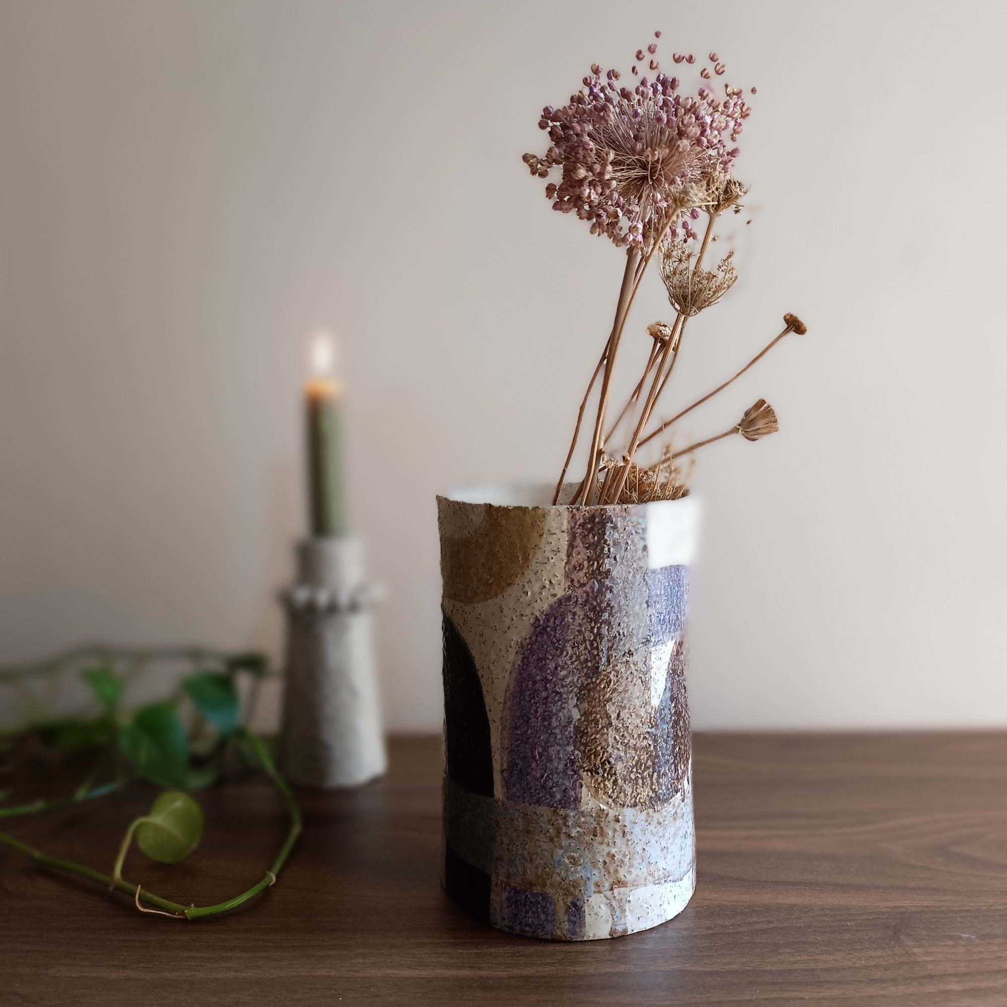 Modern Rocky Cylinder Vase