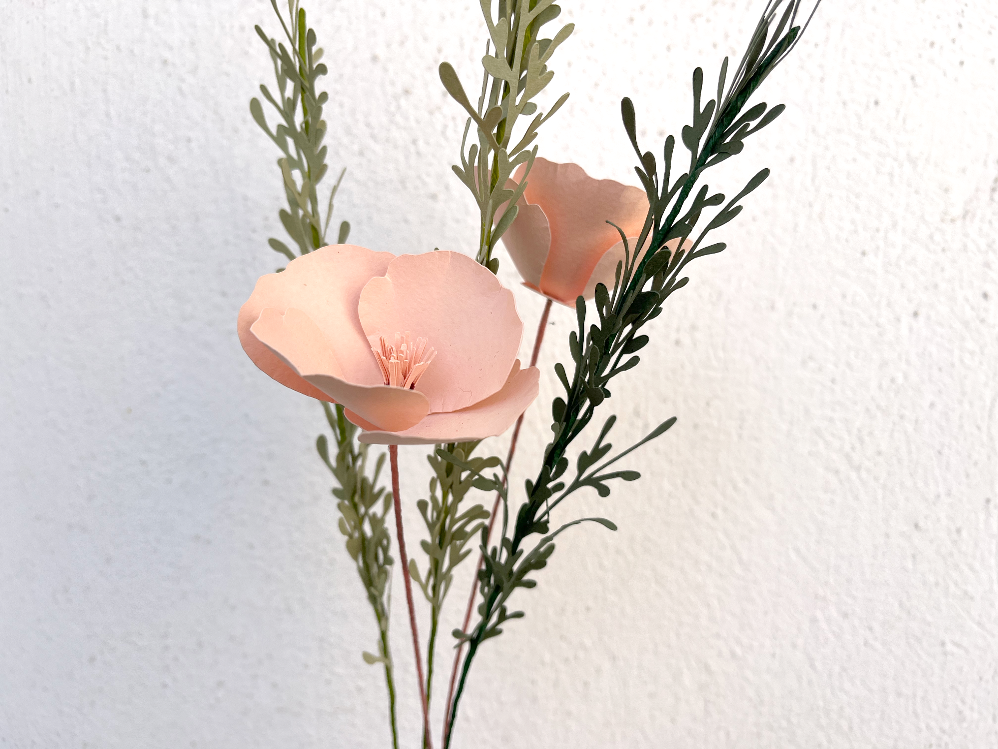 Paper Poppy Arrangement with Foliage