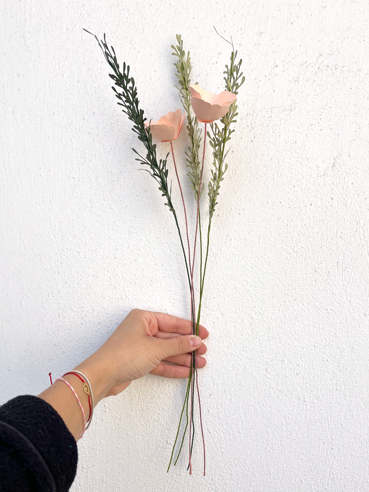 Paper Poppy Arrangement with Foliage