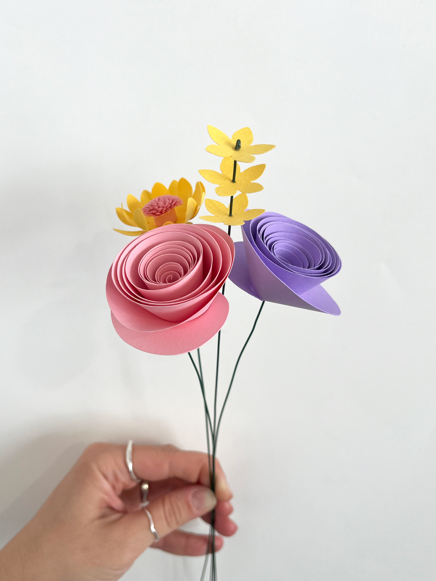 Paper Flower Bouquet | Yellow & Purple