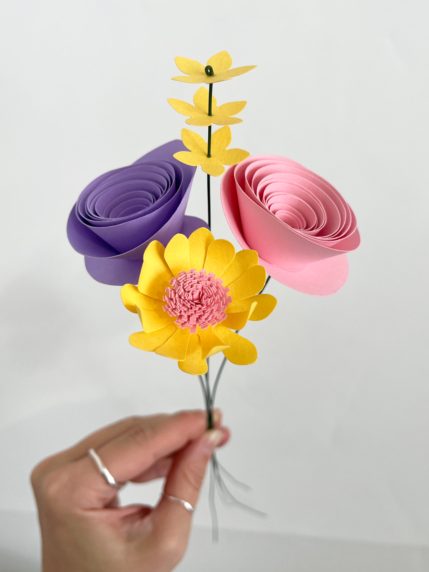 Paper Flower Bouquet | Yellow & Purple