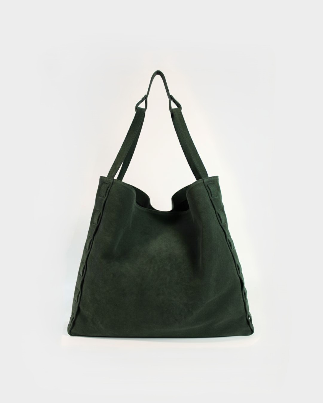 Alcyone Tote Bag | Pine Green Suede