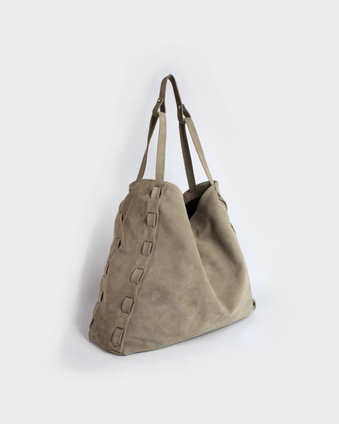 Alcyone Tote Bag | Taupe Suede