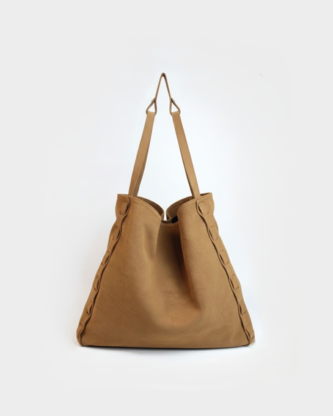 Alcyone Tote Bag | Caramel Brown Suede