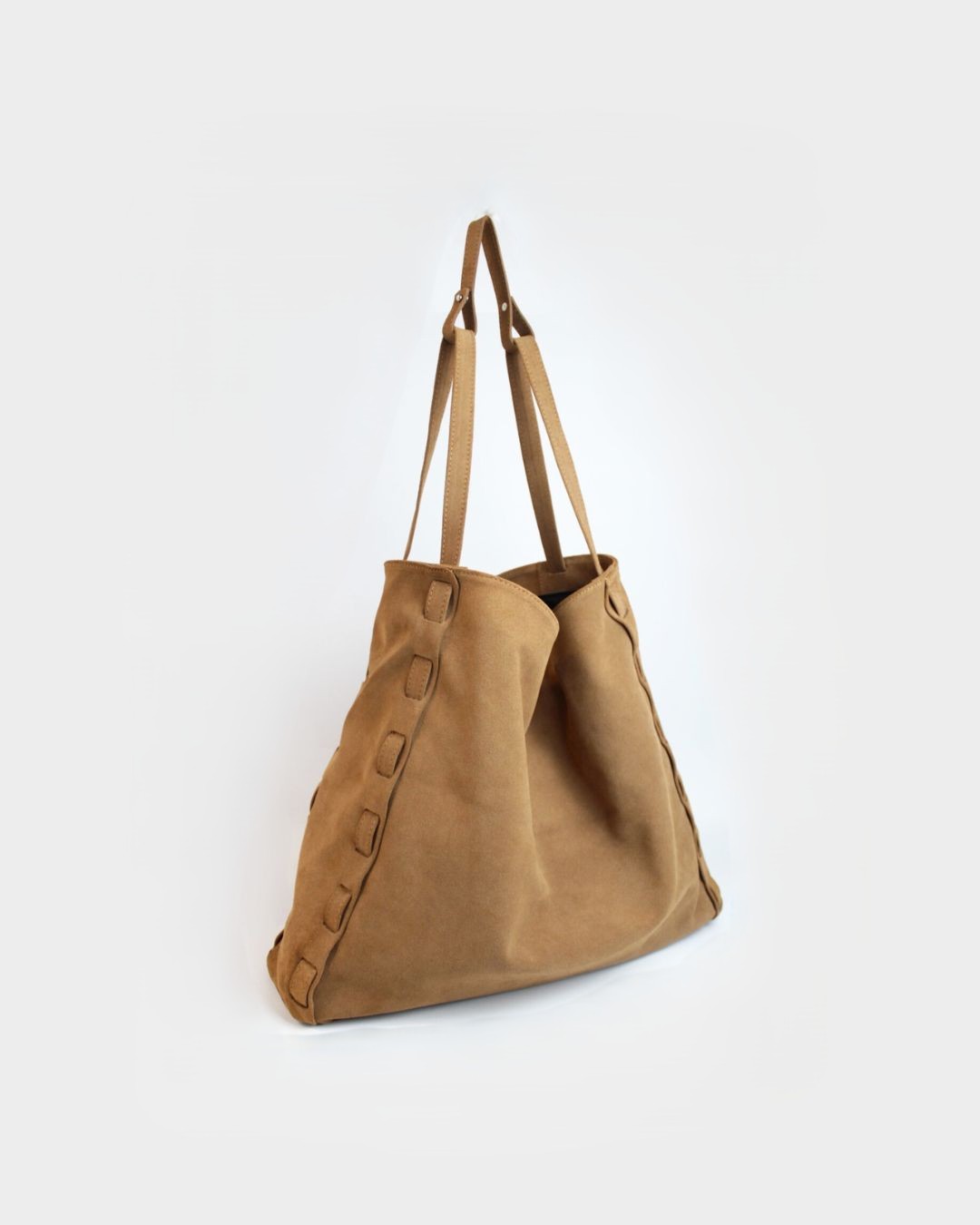 Alcyone Tote Bag | Caramel Brown Suede