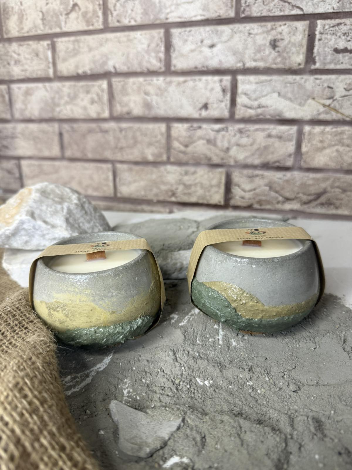 Chiyo Earth Texture Green Soy Candle