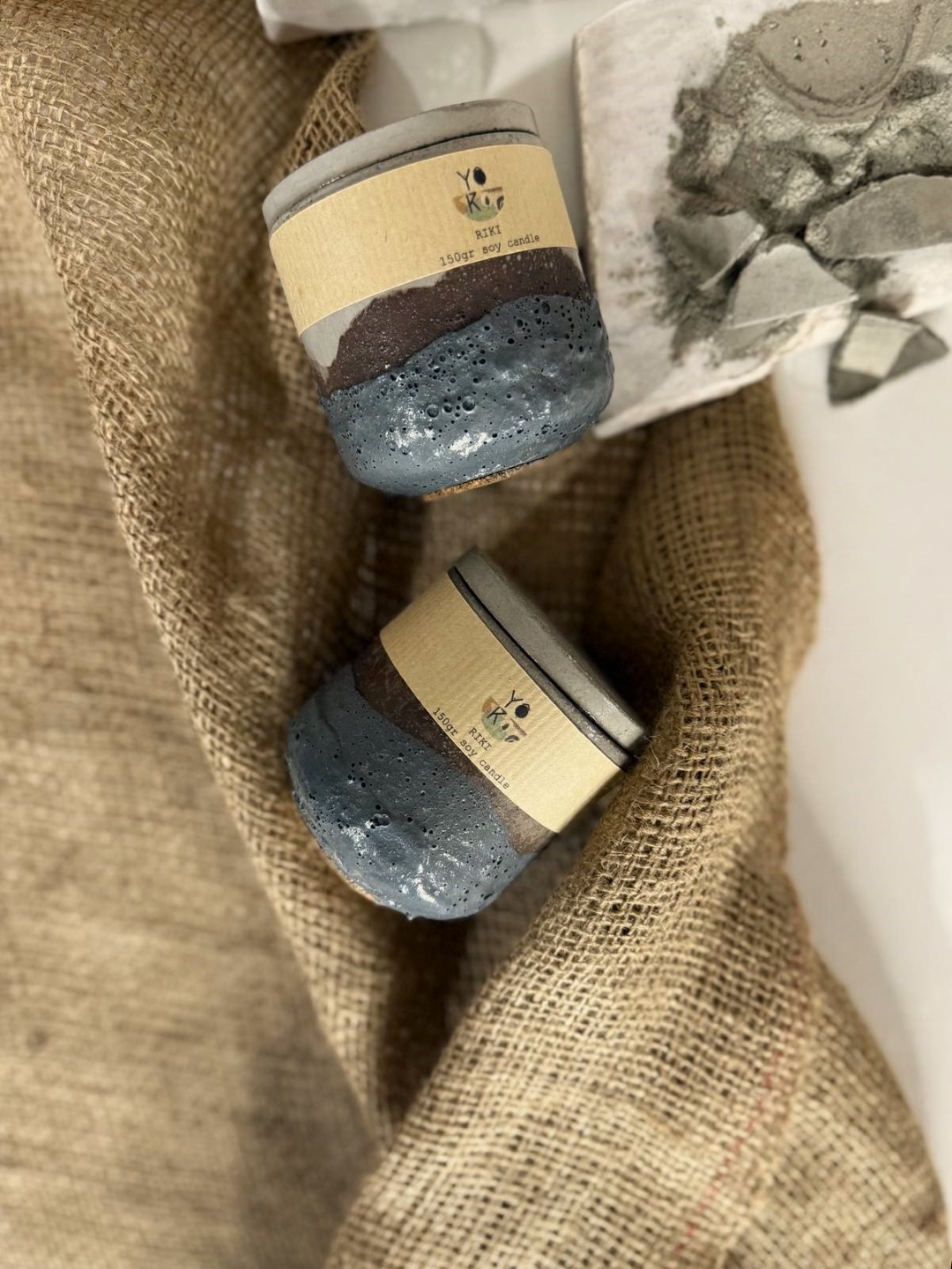 Riki Earth Texture Blue Soy Candle