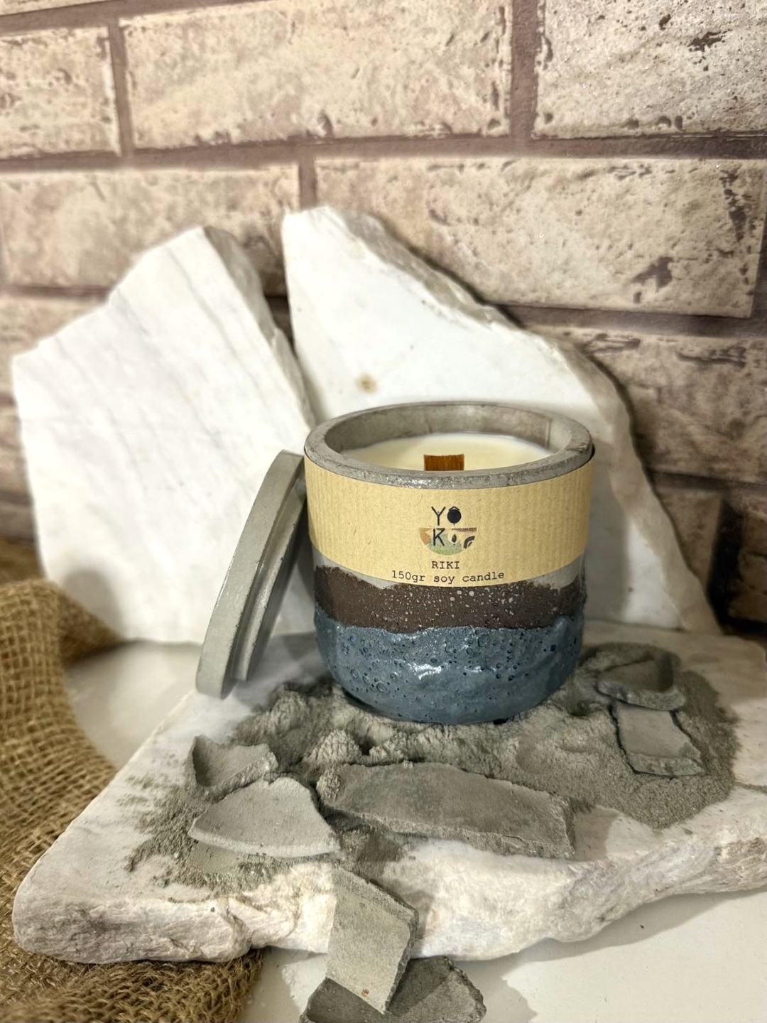 Riki Earth Texture Blue Soy Candle