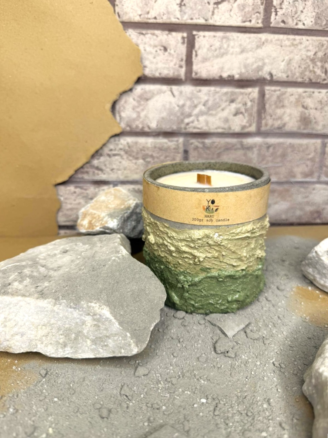 Haru Earth Texture Green Soy Candle