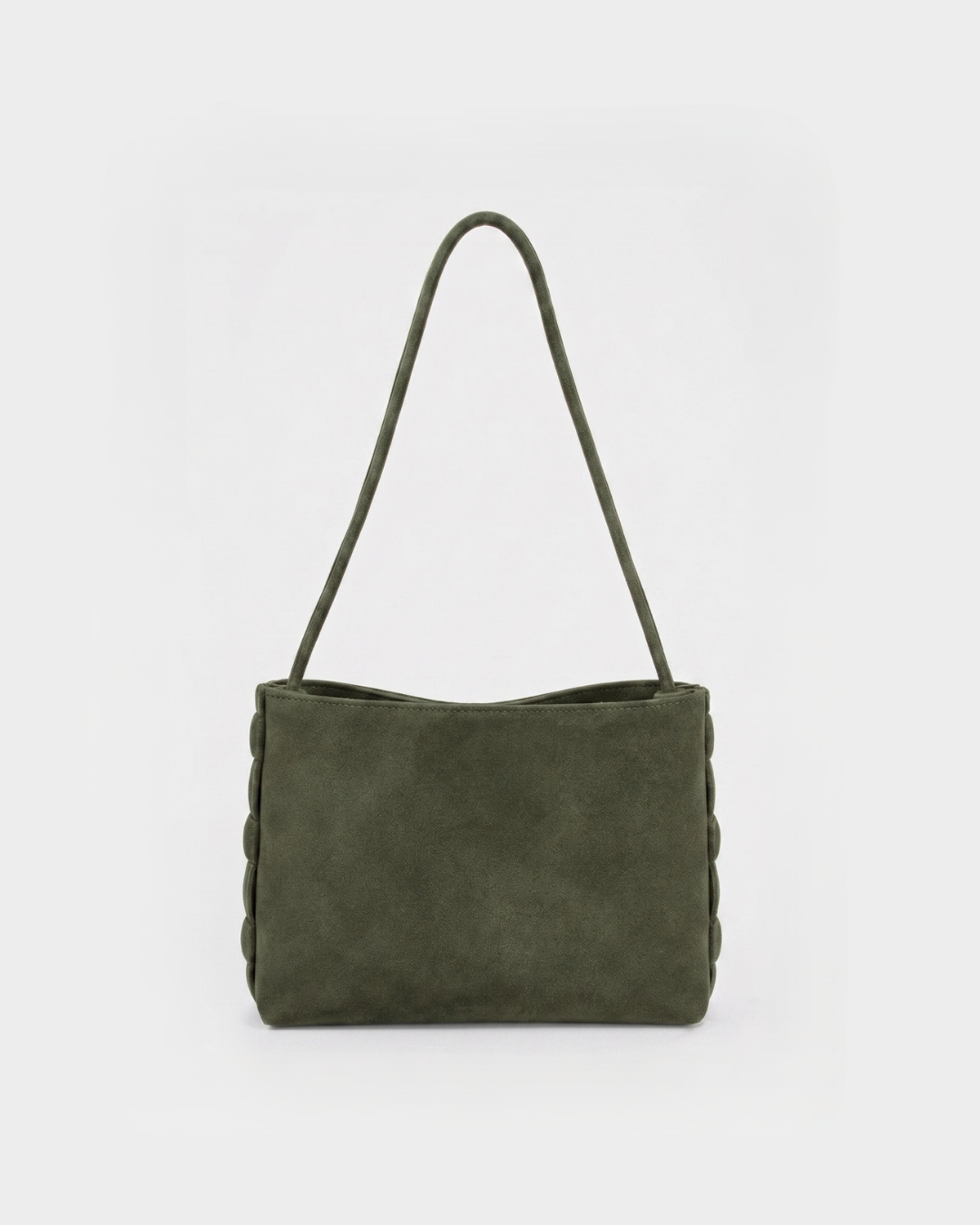 Zenia Shoulder Bag | Khaki Suede
