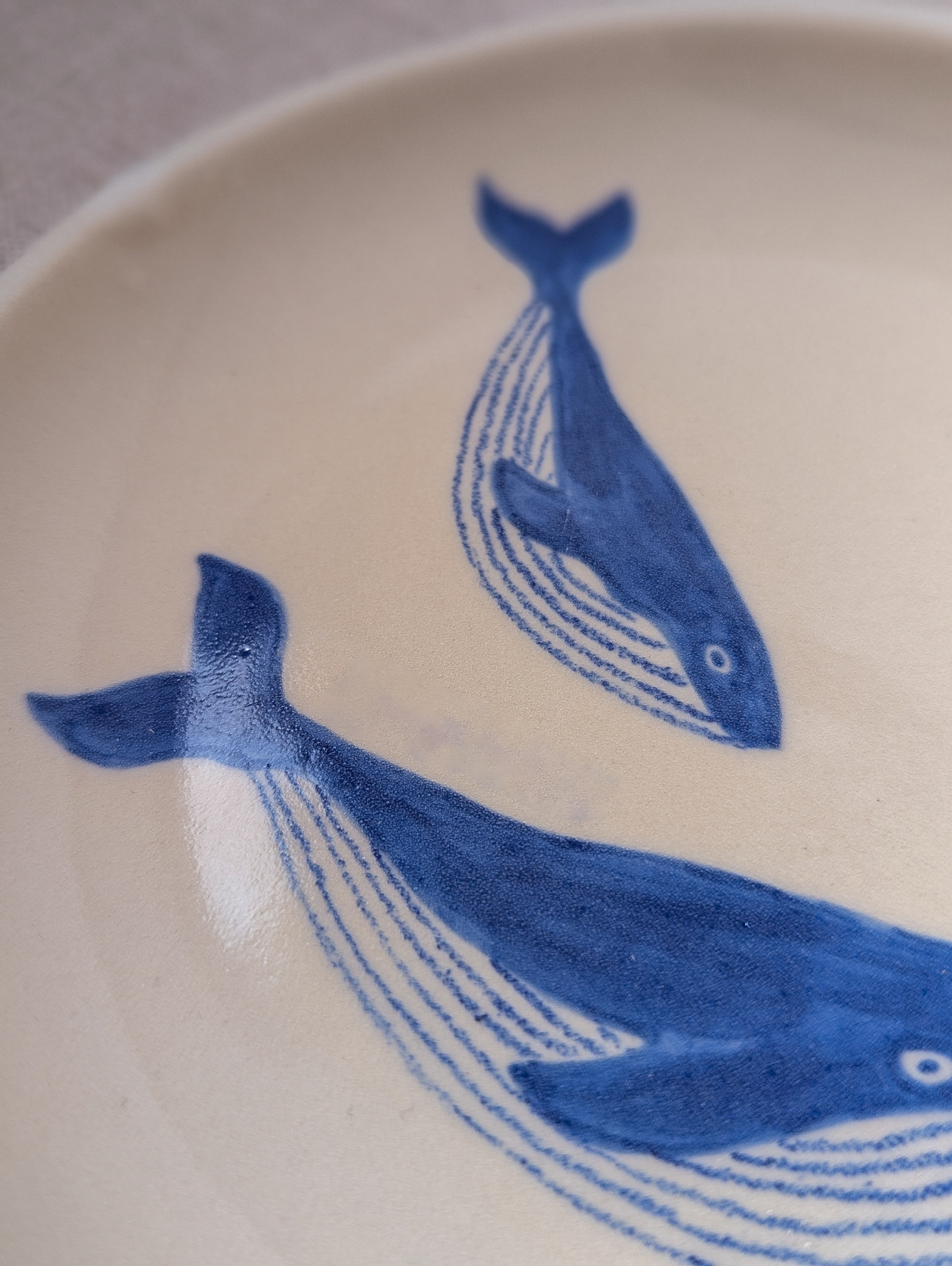 Personalised humpback whale plate