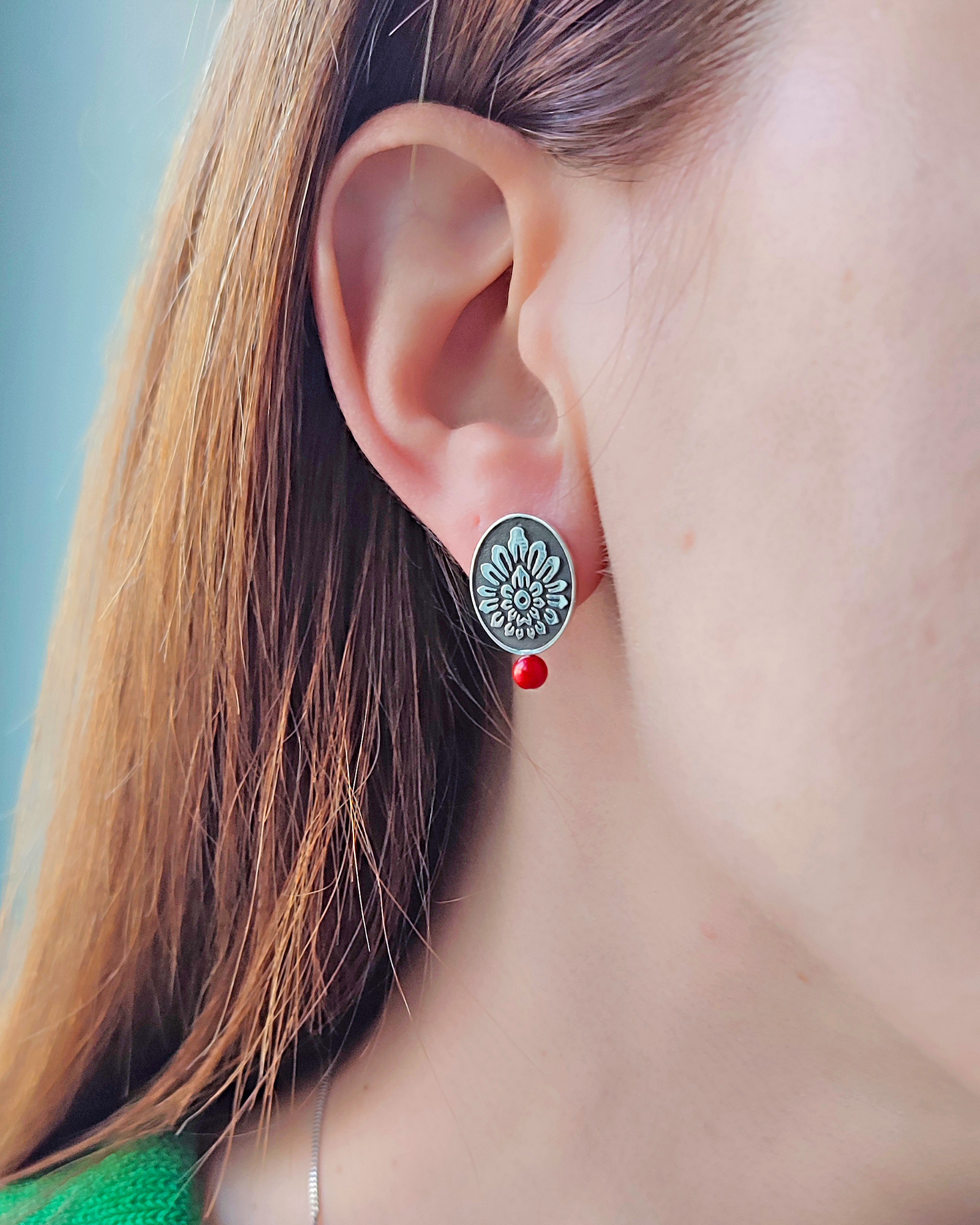 Σκουλαρίκια Ikat Coral