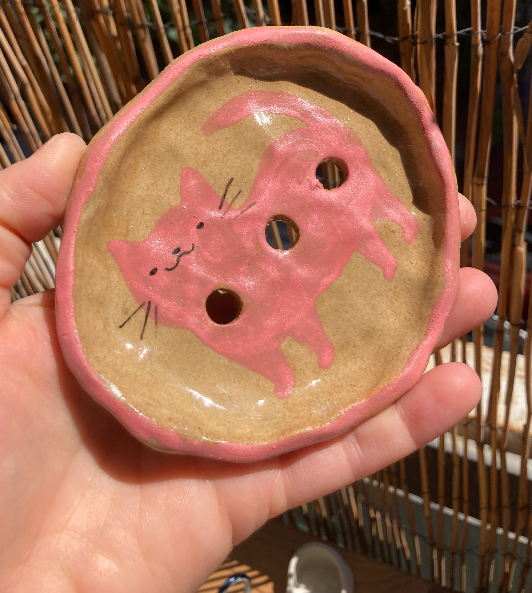 Pink Cat Soap Holder