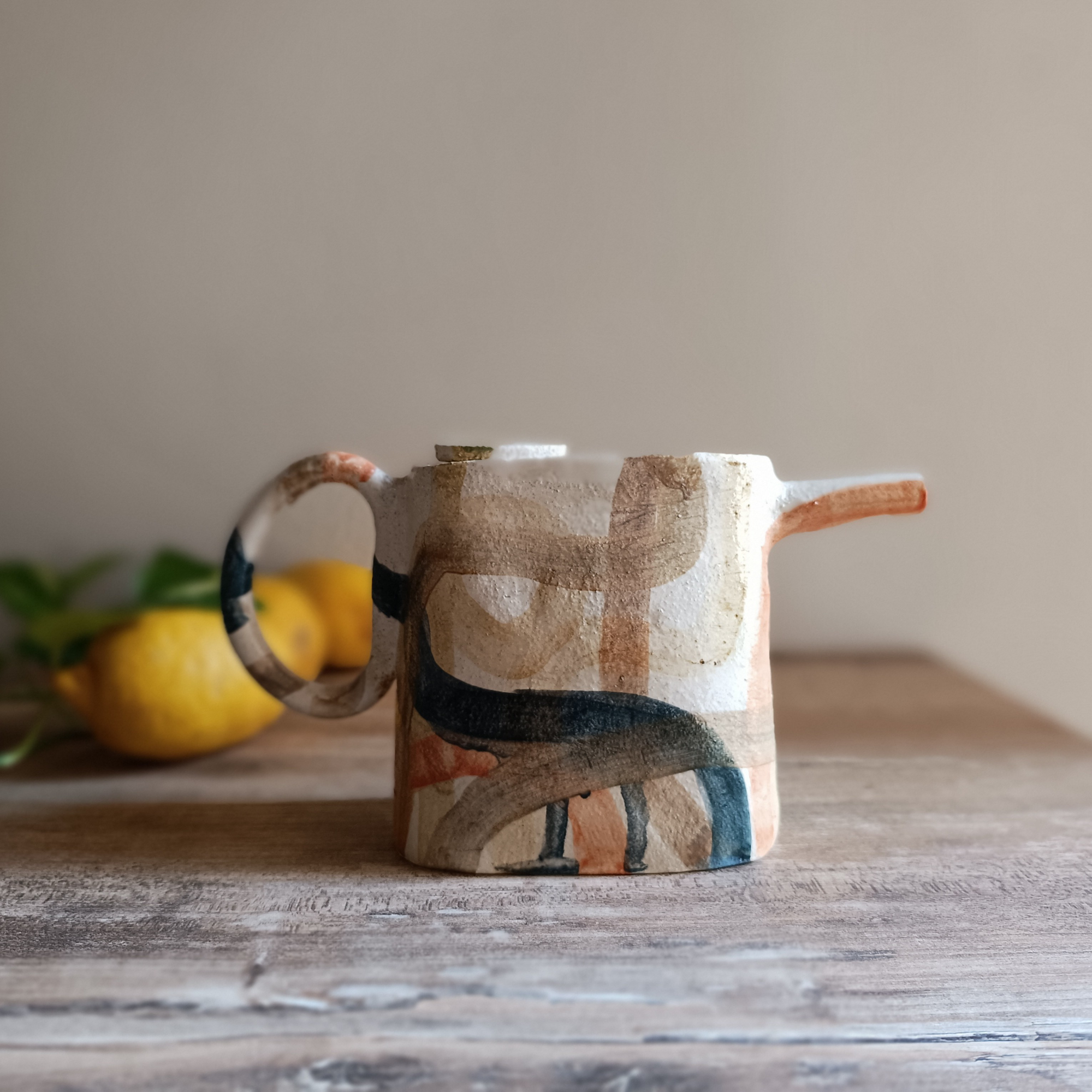 Earthy Rustic Stoneware Olive Oil Cruet