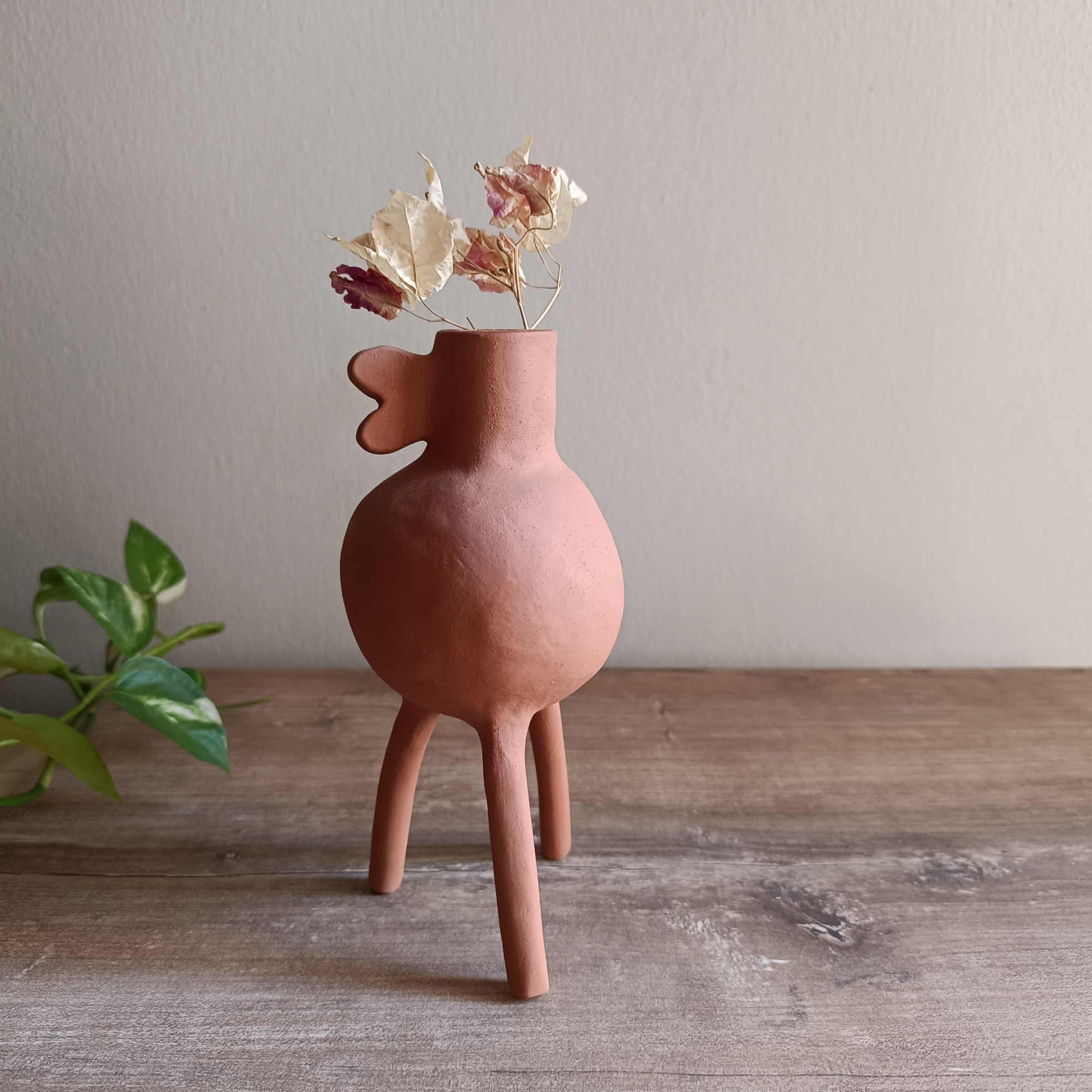One Handmade Terracotta Candle Holder