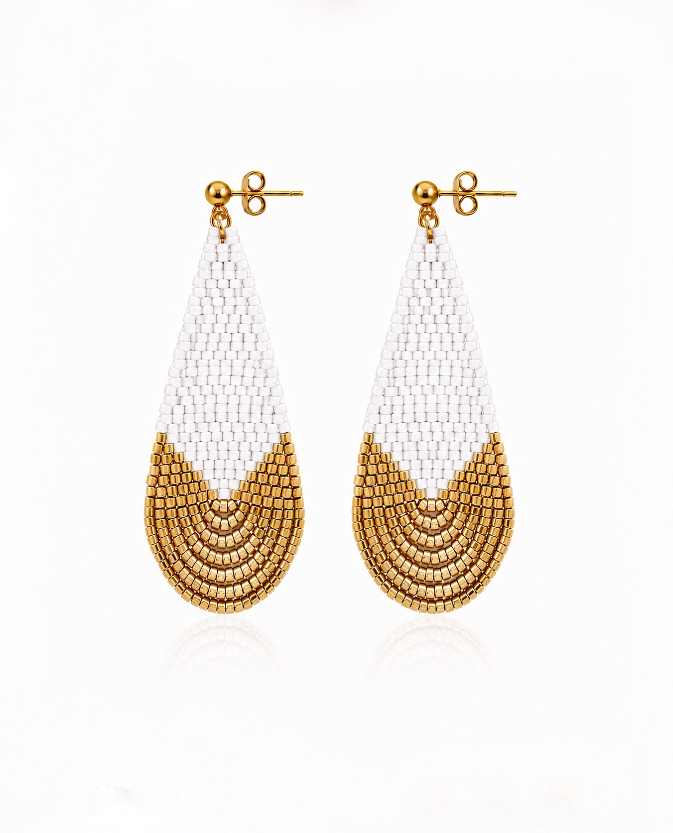 Drops Statement Earrings With Miyuki Beads