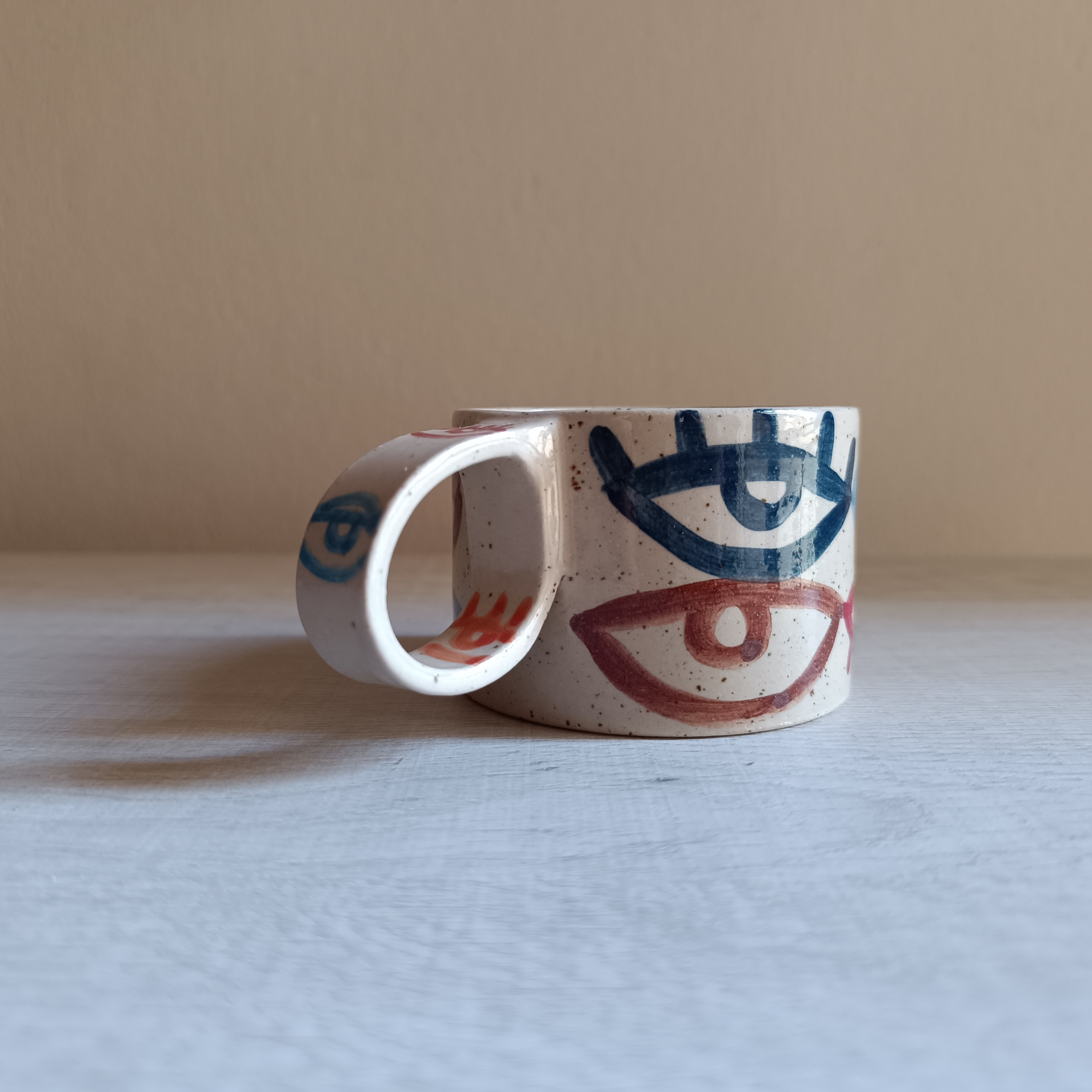 Colorful Stoneware Eye Mug