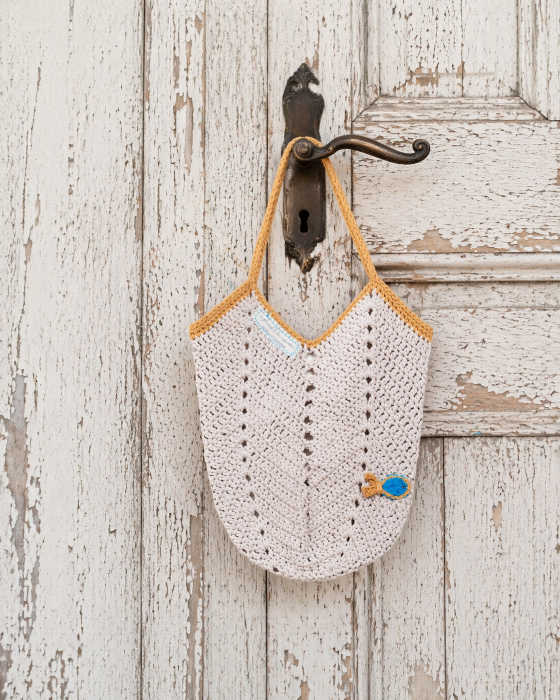 The Chevron Tote Bag in beige