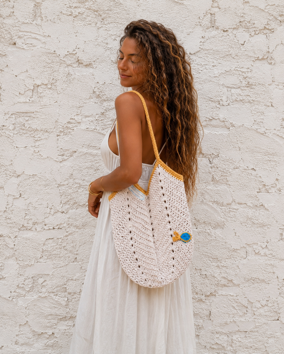 The Chevron Tote Bag in beige