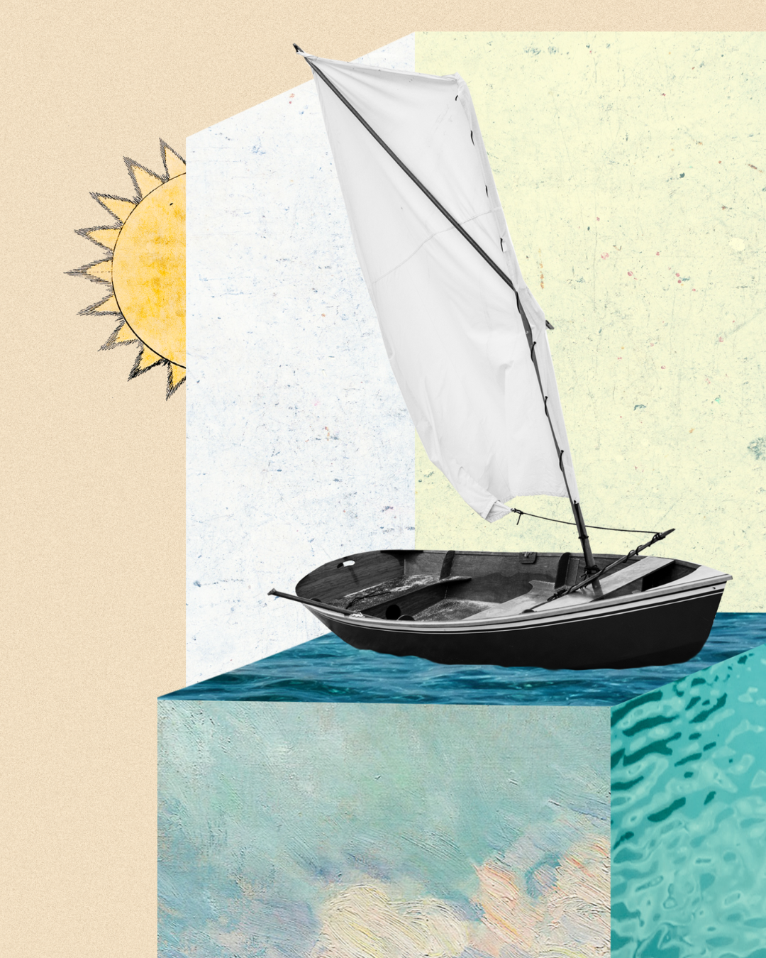 Ocean Cube | Surreal Collage Art Print 