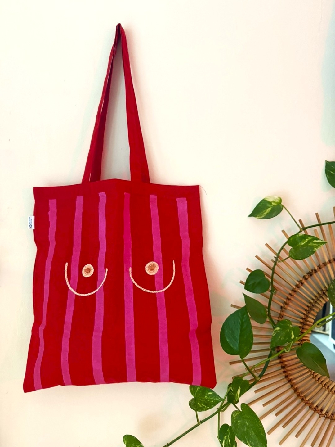 Bra Free Tote Bag Red