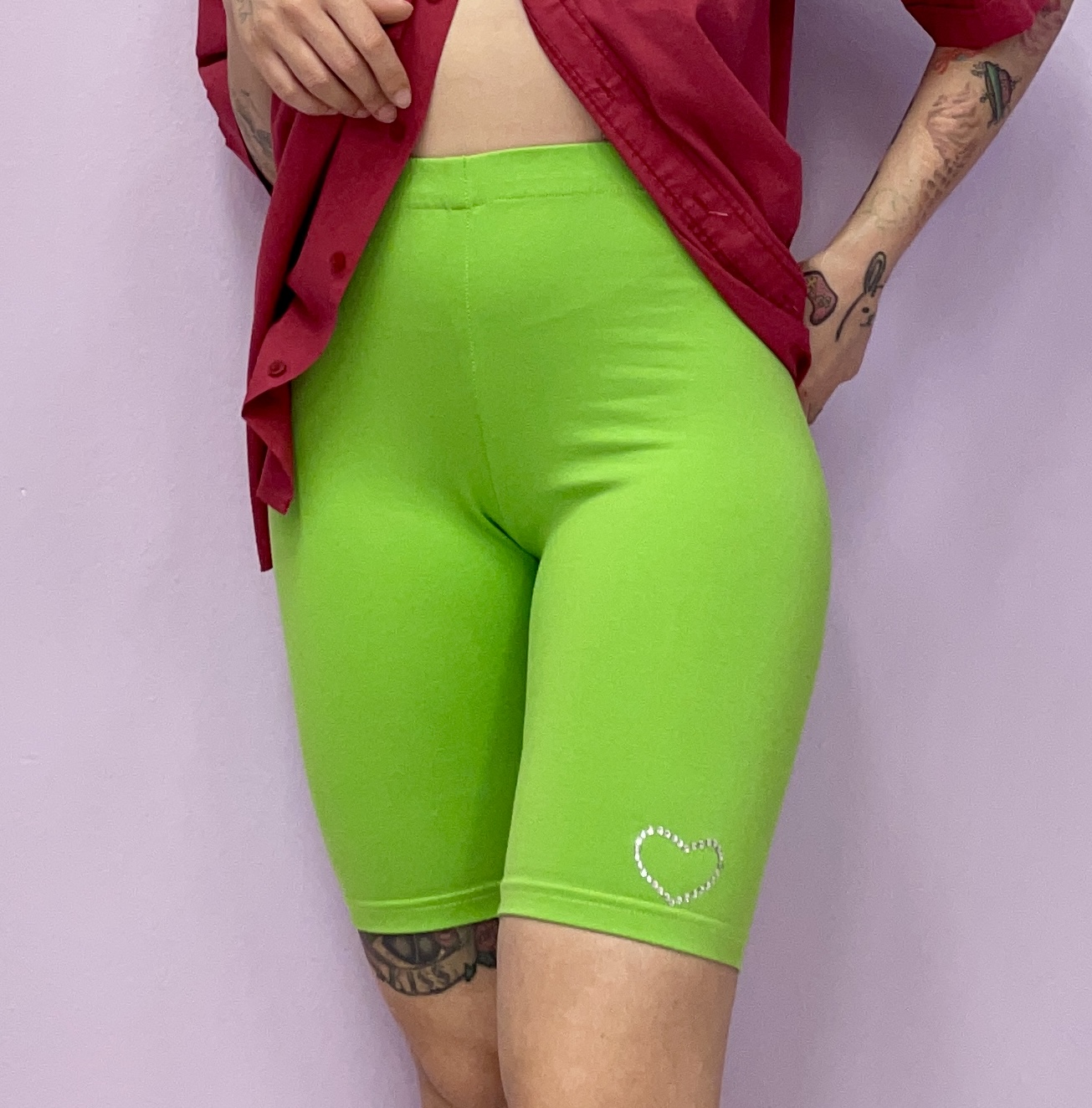Lime green biker shorts 