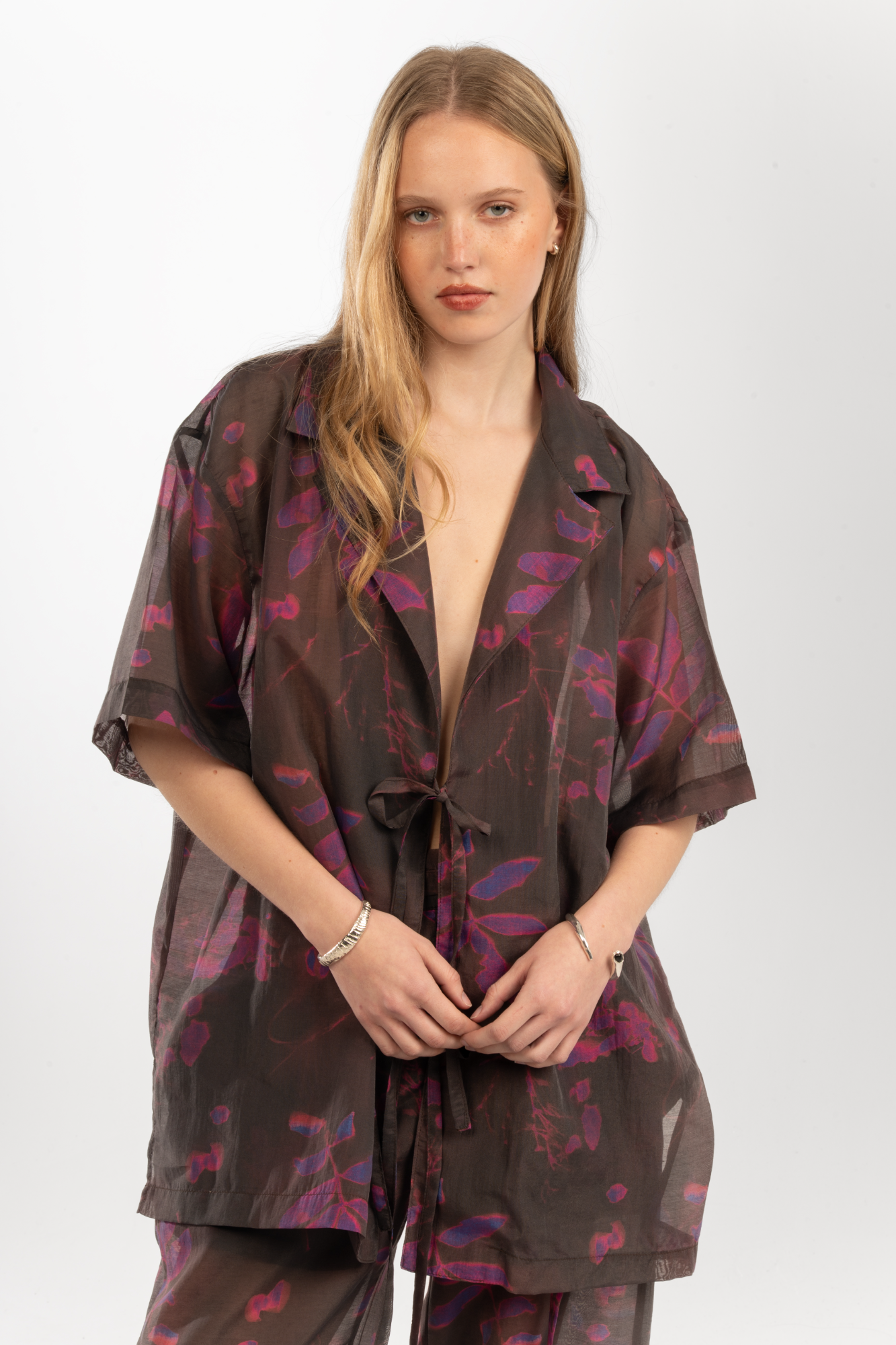 Rosa Shirt - Cyan Purple