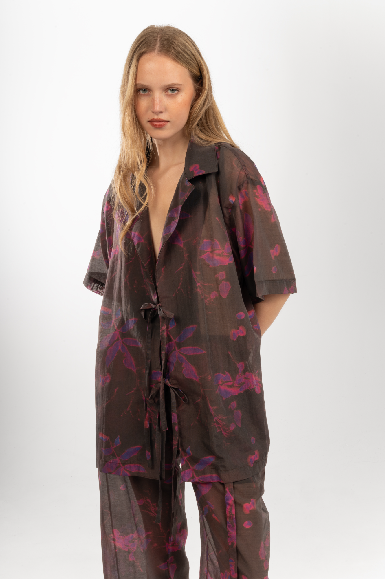 Rosa Shirt - Cyan Purple