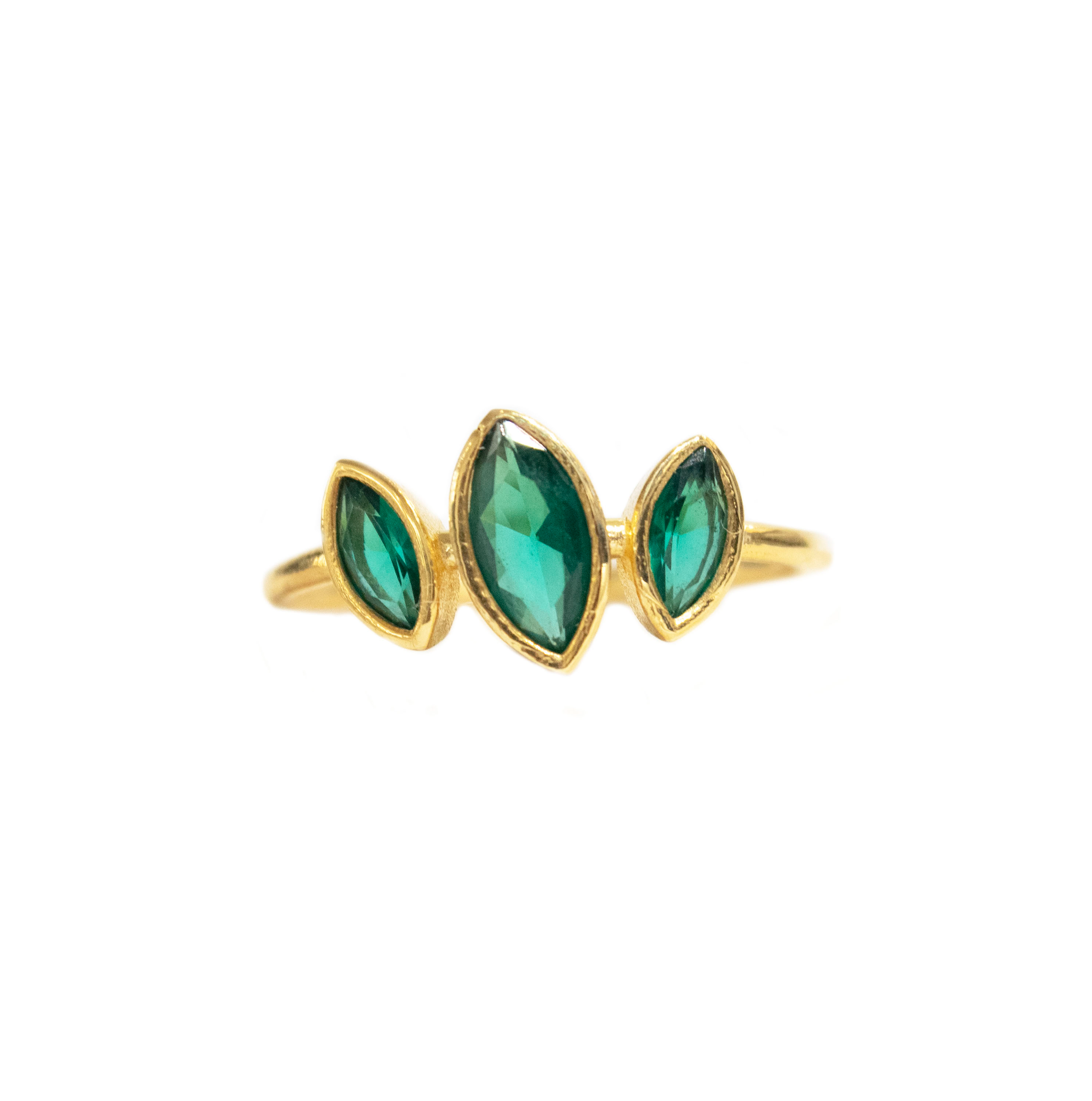 Emerald Leaves Δαχτυλίδι με Πράσινες Πέτρες