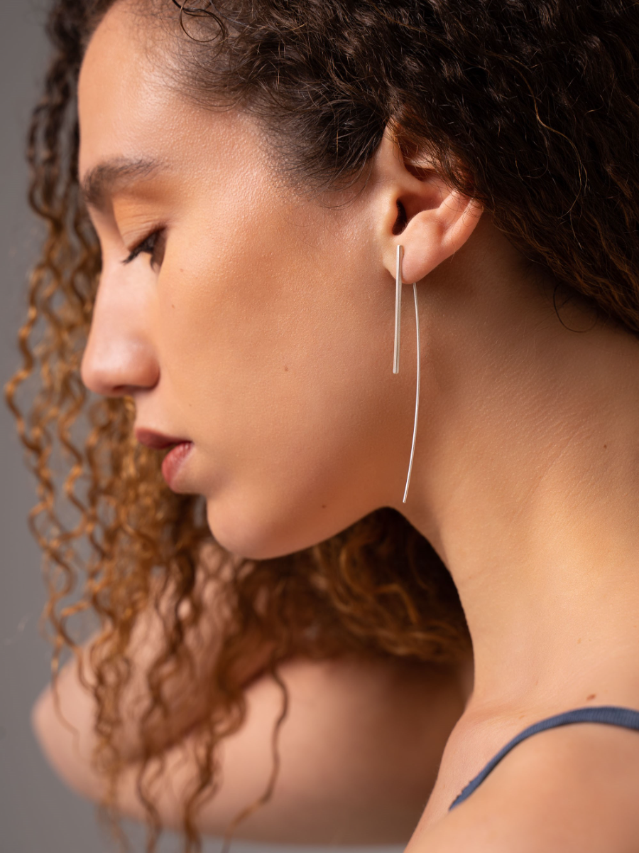 Linear threader earrings
