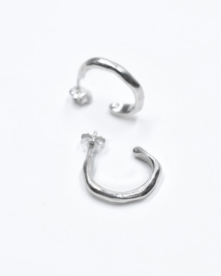 Organic Texture Silver Earrings