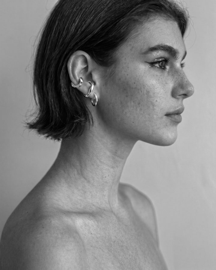 Organic Texture Silver Earrings