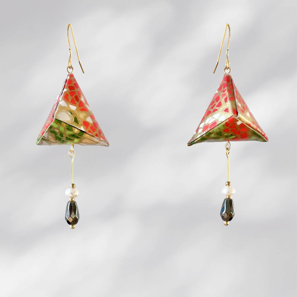 Egyptian Pyramide Origami Earrings 2