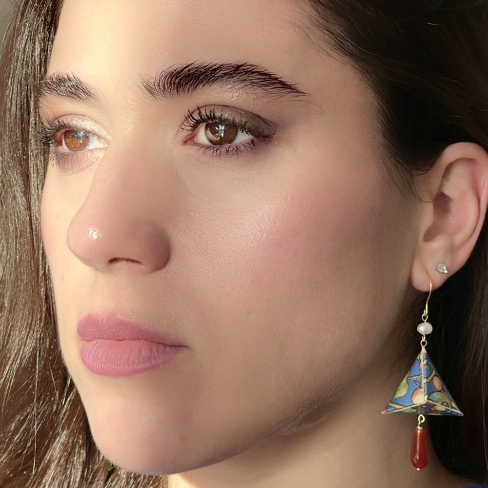 Corals of Morocco Fan Origami Earrings