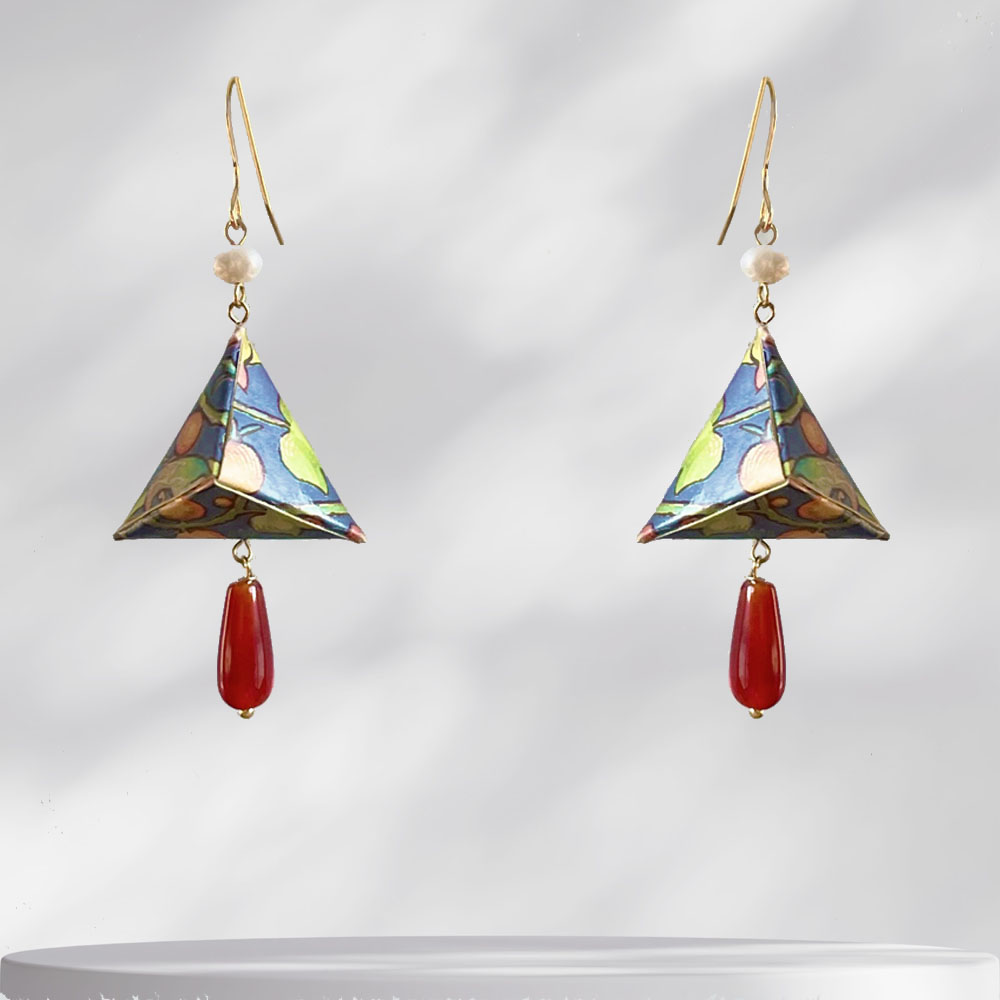Corals of Morocco Fan Origami Earrings