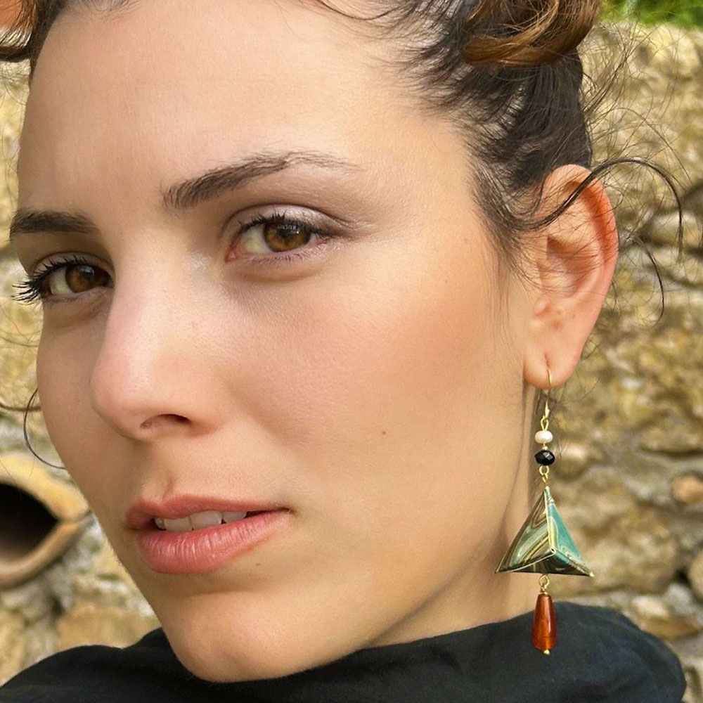 Egyprian Pyramids 3 Origami Earrings