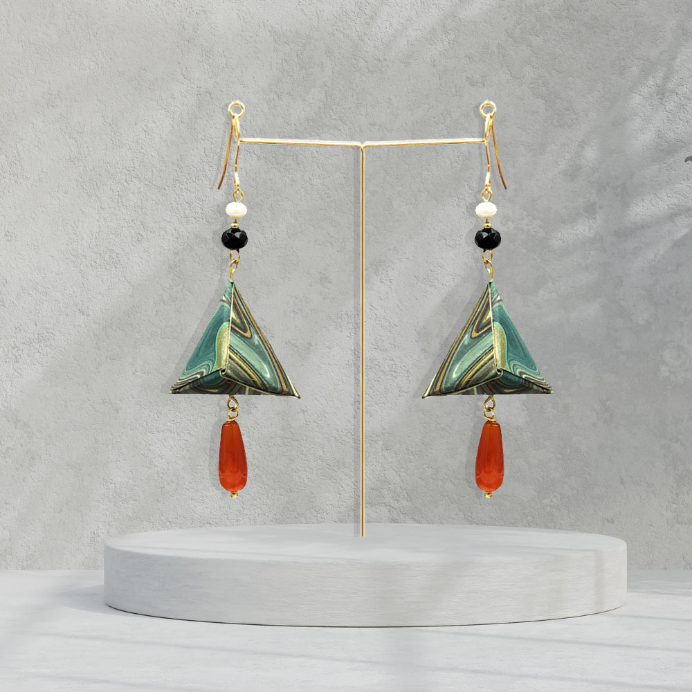 Egyprian Pyramids 3 Origami Earrings