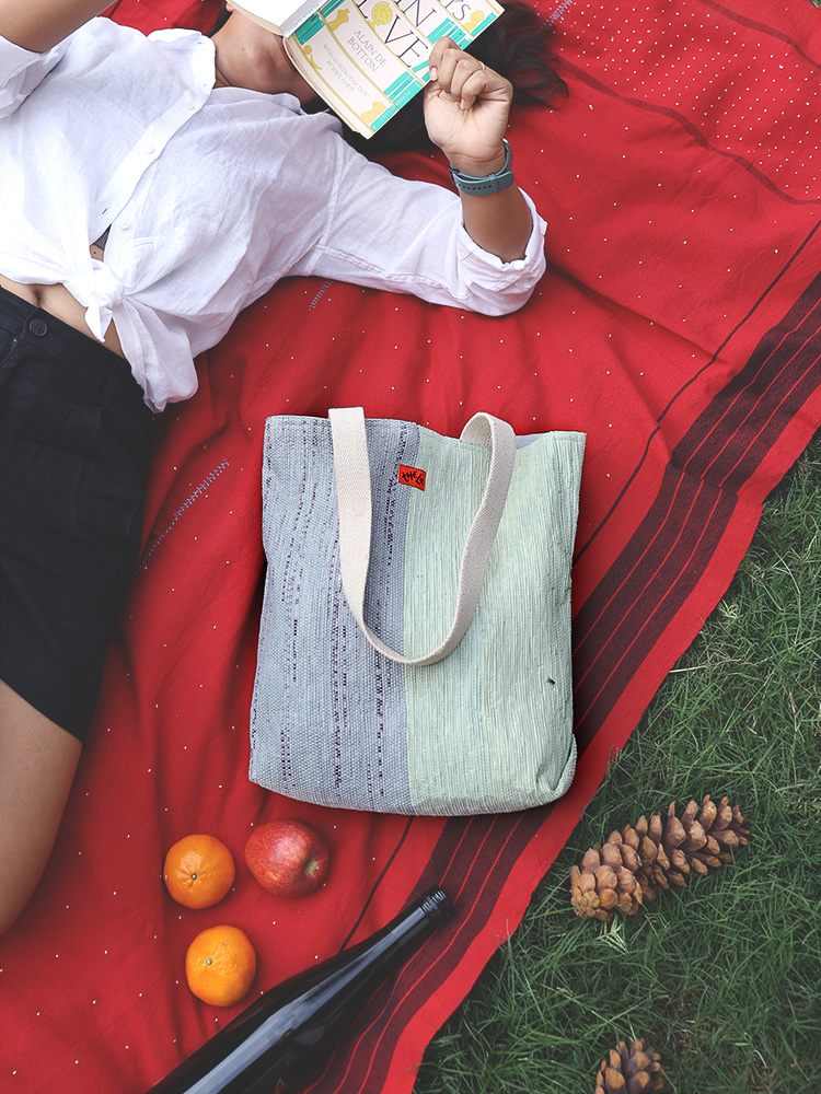 Grey & Pastel Large Tote Bag for Everyday Use