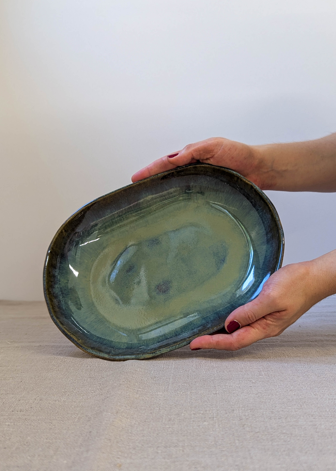 Ceramic oval platter 