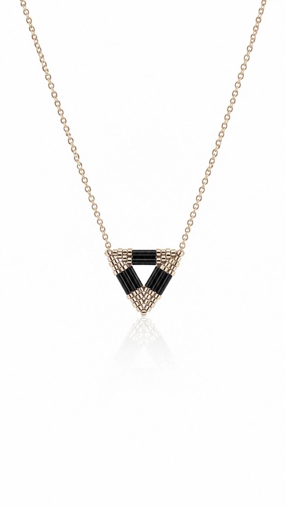 Harmony Vessel Triangle Necklace with Miyuki Beads 