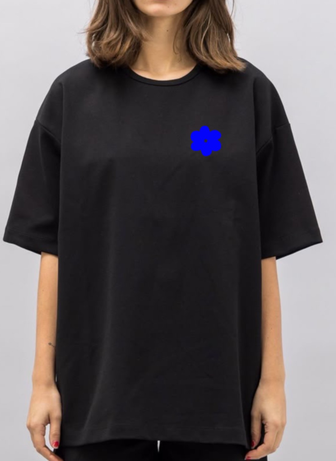 "Wide flower Club" | Oversized fit in Black
